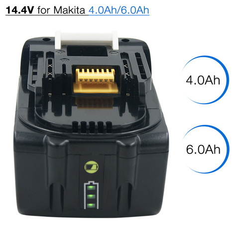 4.0 Ah/6.0 Ah 14.4V Rechargeable Battery for Makita BL1430 BL1415 BL1440 196875-4 194558-0 195444-8 196388-5 LED Indicator ► Photo 1/6