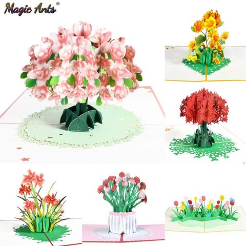 Pop-Up Flower Card Flora 3D Greeting Card for Birthday Mothers Father's Day Graduation Wedding Anniversary Get Well Sympathy ► Photo 1/6