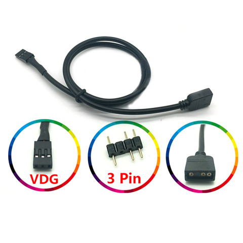 5V 3PIN RGB VDG Conversion Line Cable Connector for GIGABYTE Main Motherboard 5V 3Pin RGB VDG to normal 3Pin Replacement Parts ► Photo 1/4