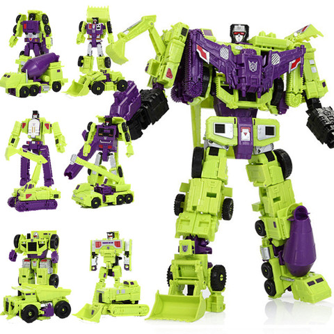 Haizhixing New 6 in 1 set Anime Devastator Movie Toy 30CM COOL Transformation KO G1 Robot Action Figure aircraft Model kids boy ► Photo 1/6