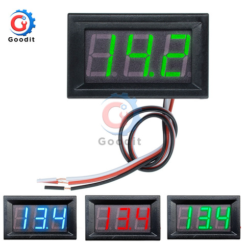 Mini Digital Voltmeter DC 4.5V to 30V Digital Voltmeter Voltage Panel Meter For 6V 12V 24V Electromobile Motorcycle Car 0.56 '' ► Photo 1/6