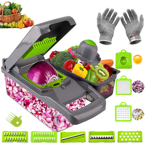 13 in 1 Multifunctional Mandoline Slicer Cutter Vegetable Choppers Adjustable Onion Potato Slicer Dicer Kitchen Vegetables Tools ► Photo 1/6