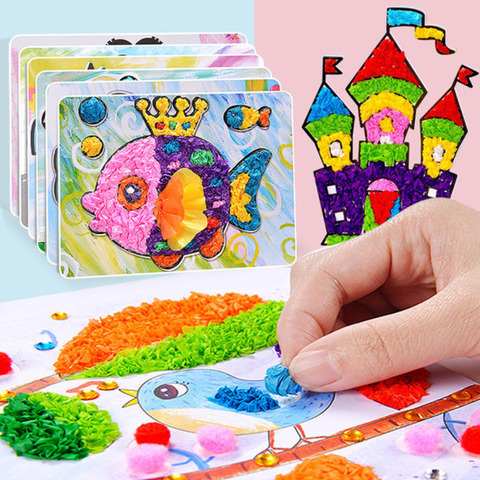 8Pcs/Set DIY Cartoon Paper Crafts Educational Toys For Children Handmade Handicraft Kindergarten Funny Arts And Kids Craft Gifts ► Photo 1/6