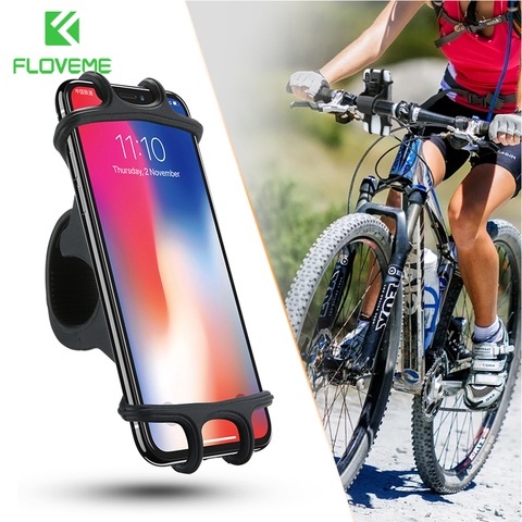 FLOVEME Bicycle Phone Holder For iPhone Samsung Universal Mobile Cell Phone Holder Bike Handlebar Clip Stand GPS Mount Bracket ► Photo 1/6