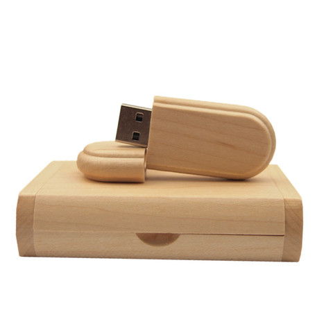 Toilored Logo Maple Wood Usb+Box Usb Flash Drive Pen Drive 4GB 8GB 16GB 32GB 64GB 2GB 1GB 128MB Usb2.0 Pendrive Photography Gift ► Photo 1/6