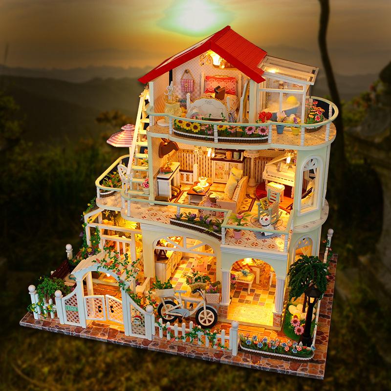 30cm Led Three Layer Villa Diy Doll House Dollhouse Miniature Furniture Kit Children Stay Home Toys History Review Aliexpress Er Guo Jiajia - Diy Dollhouse Furniture Kit