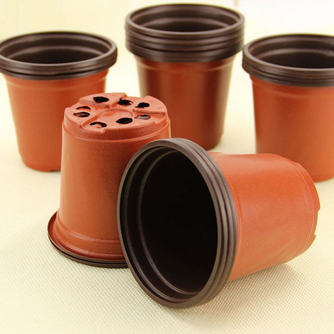 50pcs Plastic Nursery Pot Plant Flower Seedlings Pots Lightweight Two-Tone Flower Plant Container Seed Growing Garden Planters ► Photo 1/6