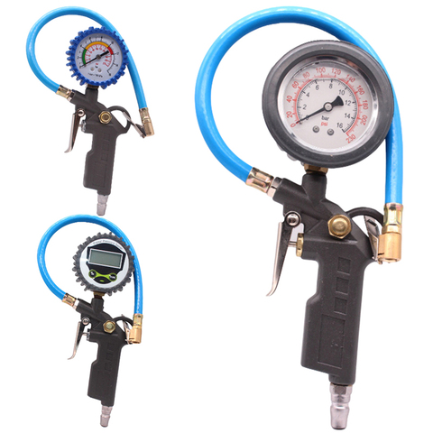 Digital Tire Pressure Gauge Handle Grip Trigger Inflator 220PSI Car Tire Air Pressure Gauge Dial Meter Vehicle Inflation Gun ► Photo 1/6