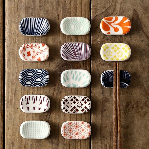 1pc Square Ceramic Chopsticks Holder Japanese Kitchen Chopsticks Pillow Chopstick Rest Cute Kitchen Tableware ► Photo 1/4