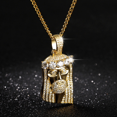 Plated Iced Out Big Jesus Piece Pendant Necklace Chain For Women Hip Hop  Big Iced Out Pendant Stainless Steel Necklace For Men - AliExpress