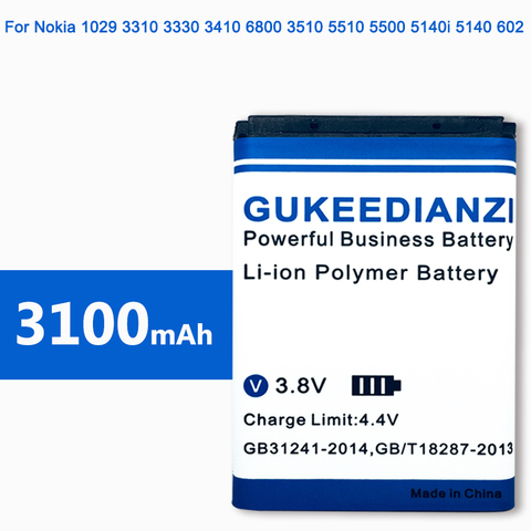 GUKEEDIANZI BL-5B BL5B BL 5B Battery For Nokia 3230 5070 5140 5140i 5200 5300 5500 6020 6021 6060 6070 6080 6120 3100mAh Battery ► Photo 1/4