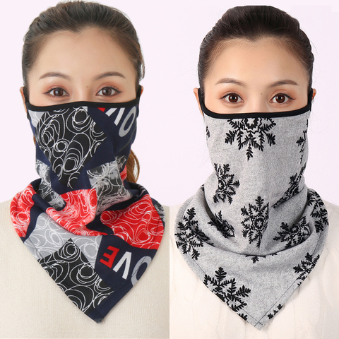 2022 New Women Winter Scarves Cotton Feeling Mask Man Neck Scarf Rings Headband Soft Warm Face Scarfs Masks ► Photo 1/6
