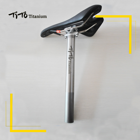 TiTo Titanium alloy Bike seatpost for MTB/Road bicycle seat post 27.2/30.9/31.6mm*350mm titanium seat tube Aluminum head ► Photo 1/5