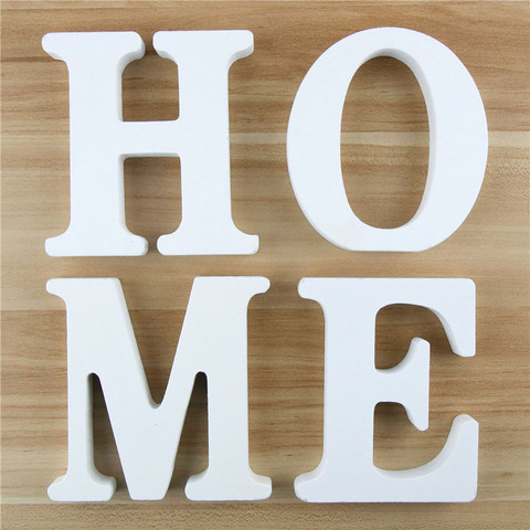 1pc 10cm Wooden Letters Alphabet Word Letter White Name Design Art Crafts Standing DIY Birthday Wedding Home Decor 3.94 Inches ► Photo 1/6