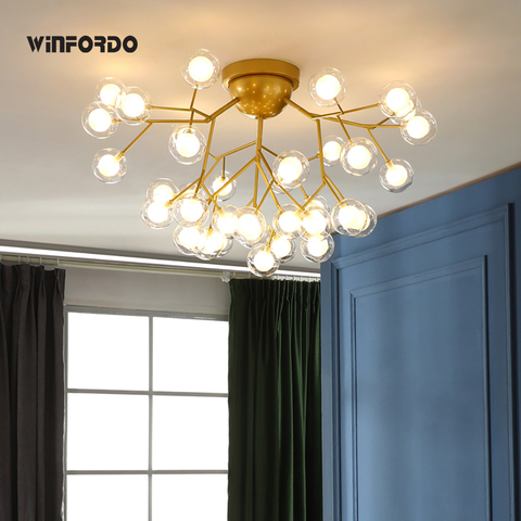 Modern Led Ceiling Chandeliers Lighting Tree Branch Mount Kids Lamps Ball Glass Shades Lights For Living Room ► Photo 1/6