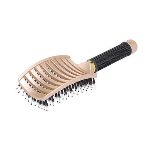 Boar Hair Brush Hair Comb Curved Vented Styling Hairbrush Detangling Thick Hair Massage Blow Drying Brush Hairbush Comb for Hair ► Photo 1/6