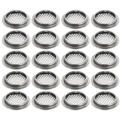 20pcs Air Vent Grille Cupboard Exhaust Ventilation Grille Set Stainless Steel Slotted Grille For Wardrobe Air Circulation Parts ► Photo 1/6