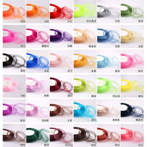 50yards/roll 12/15/20/25/40/50mm Organza Ribbon Wholesale gift wrapping decoration Christmas silk ribbons lace fabric DIY Crafts ► Photo 1/6