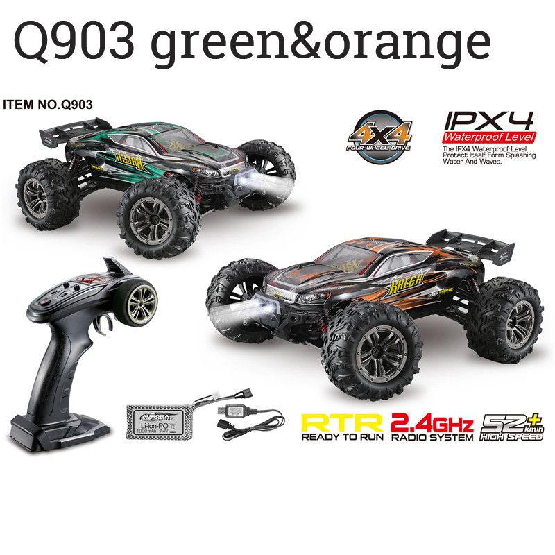 Q903 RC Car Brushless 1:16 2.4G 4WD 52km/h High-speed Off-road Truck RTR W/Light
