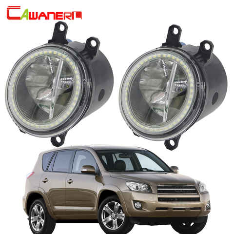 Cawanerl For Toyota RAV4 RAV 4 2006-2012 2016-2022 Car 4000LM LED Lamp Fog Light + Angel Eye Daytime Running Light DRL 12V ► Photo 1/6