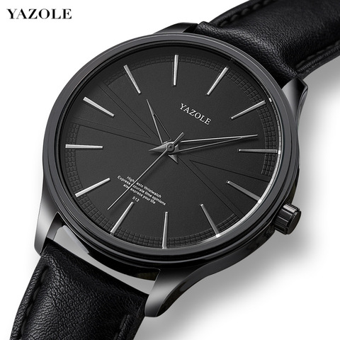 Yazole Mens Watches Men Fashion Simple Casual Quartz Watch Minimalist Style Leather Watch Business Wristwatch reloj hombre 2022 ► Photo 1/6