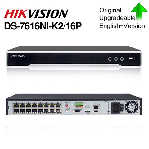 HIK POE NVR DS-7616NI-K2/16P 16CH H.265 12mp POE NVR for IP Camera Support Two way Audio HIK-CONNECT ► Photo 1/5