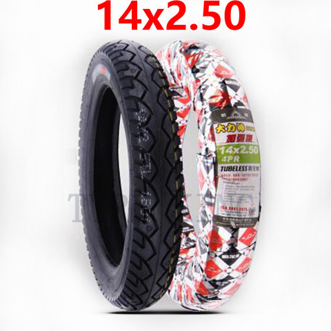 14x2.50 Vacuum/tubeless Tire 14 Inch Thickened Tire 2.50-10 Tyre for Electric Vehicle Parts ► Photo 1/3