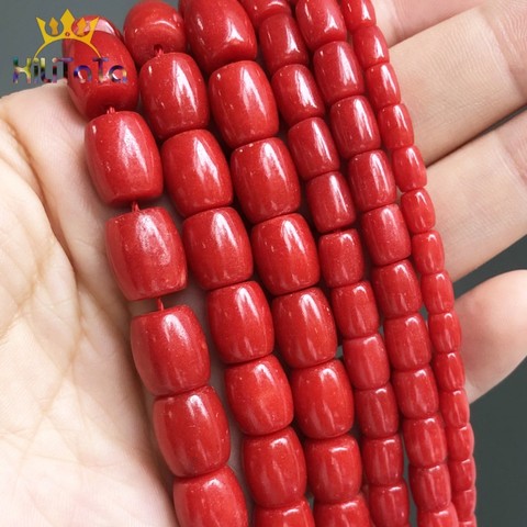 Natural Stone Beads Drum Shape Red Coral Loose Spacer Beads For Jewelry Making DIY Bracelet Earrings Accessories 15'' Strands ► Photo 1/6