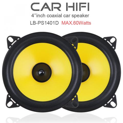 2pcs 60W 4 inch 2-Way Full Range Frequency Car Audio Stereo Speaker Car Speaker Automobile Loudspeaker ► Photo 1/6