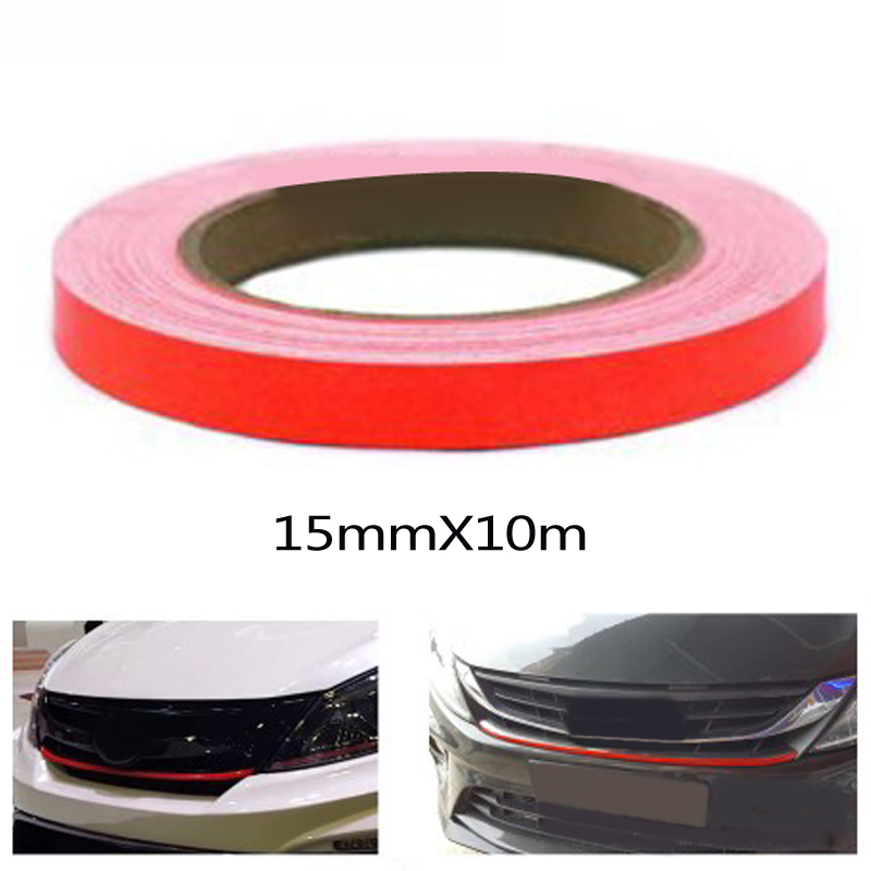 Red Lining Reflective Vinyl Wrap Film Decal Sticker Waterproof Self-sticking Backing Strip Cover Car Sticker 15mm x 10m ► Photo 1/5