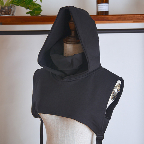 Cowl Hat Hood High Collar Crop Hoodie Tops Women Men Punk Gothic Sweater Vest Coat Halloween Horror Costume Wicca For Adult ► Photo 1/5