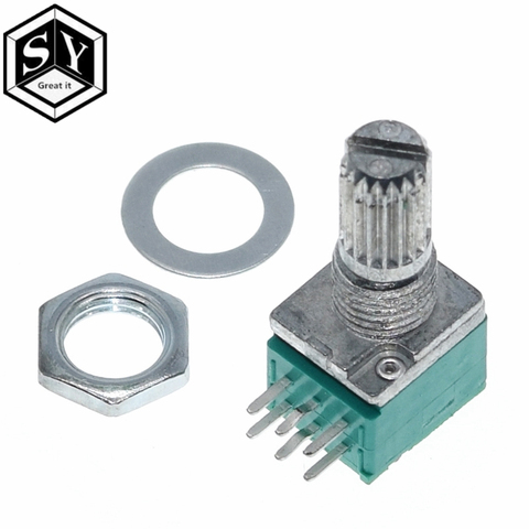 GREAT IT 1PCS 6pins RK097N B5K B10K B20K B50K B100K B500K Audio Amplifier Sealed Potentiometer 15mm Shaft ► Photo 1/6