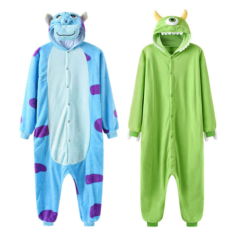 Sully Mike Kigurumis Cartoon Onesie Unisex  Couple Overall Winter Funny Cute Homewear Monster Animal Jumpsuit Festival Gift ► Photo 1/6