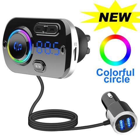 Car FM Transmitter Kit Handsfree Wireless Bluetooth 5.0 Car Kit LCD MP3 Player USB Fast Charge 3.0 Car Accessories FM Modulator ► Photo 1/6