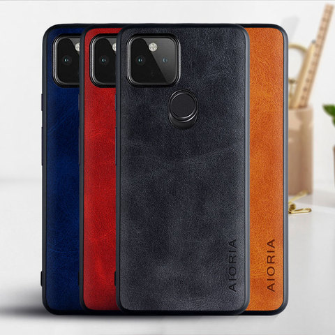 Case for Google Pixel 4A 5G 5 4 XL Luxury funda Vintage leather Skin phone cover hoesje for google pixel 4 4a xl case coque capa ► Photo 1/6