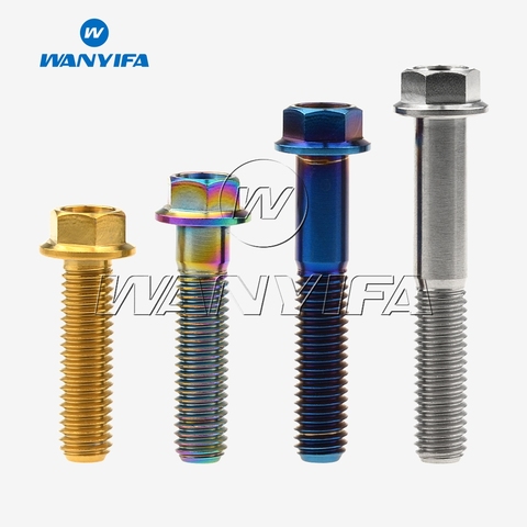 Wanyifa Titanium Flange Hex Small Head Motorcycle Bolt M8 x15 20 25 30 35 40 45 55 60 65mm P1.25mm ► Photo 1/6