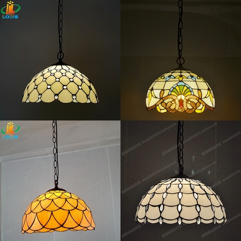 12 inch European style Tiffany chandelier Western restaurant cafe bar aisle bay window glass lamp antique single head chandelier ► Photo 1/6