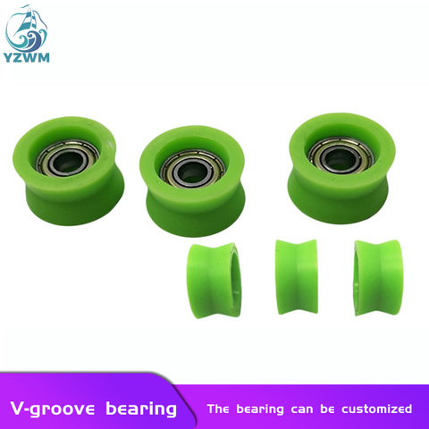 YZWM Customized Rubber Coated Nylon Bearing Track Pulley Bearing Roller 696 626 608 Plastic Coated Rubber Bearing ► Photo 1/6