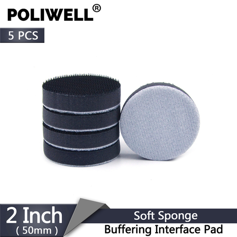 POLIWELL 5PCS 2'' 50mm Soft Sponge Buffering Interface Pad for Hook&Loop Sanding Pad Disc Protection Abrasive Backing Pads ► Photo 1/5