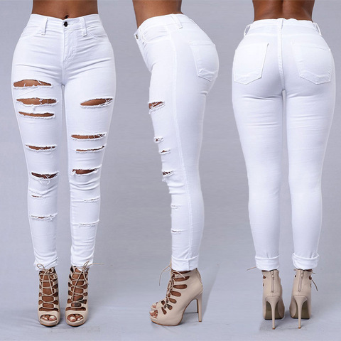 Hot sale ripped jeans for women sexy skinny denim jeans fashion street casual pencil pants female spring and summer clothing ► Photo 1/6