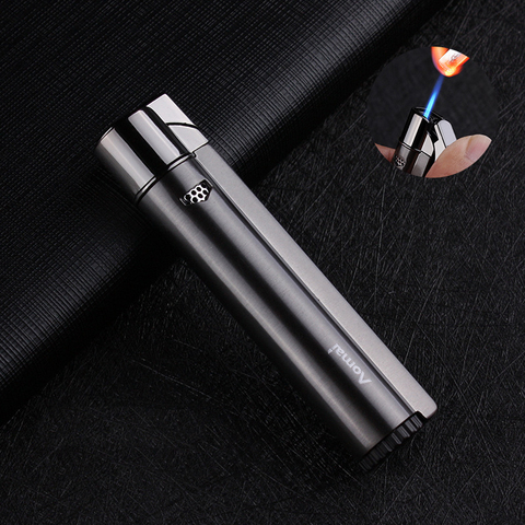 Metal Jet Torch Lighter Long Stripe Turbo Butane Gas 1300 C Windproof Lighter Straight Fire Welding Cigar Cigarettes Lighters ► Photo 1/6