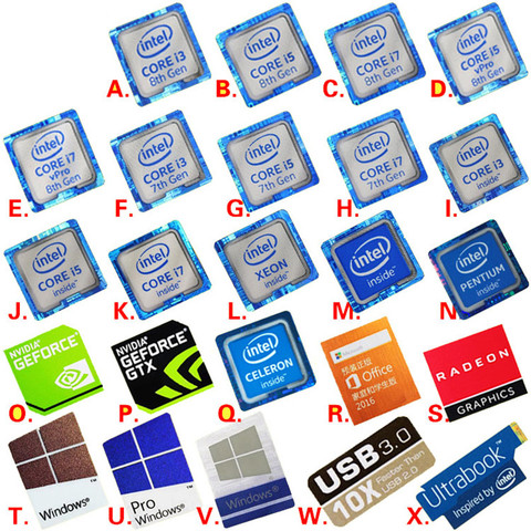 New Wholesale Variety Of Choices Original 6 7 8th Generation i3 i5 i7 Celeron Intel Xeon Pentium Processor Dolby Sticker Label ► Photo 1/1