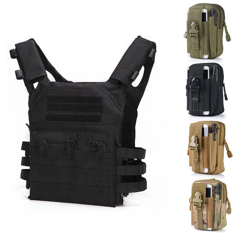 Mens Tactical Vest Molle Gear Paintball Army Plate Carrier Hunting Outdoor 