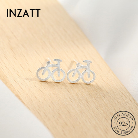 INZATT Rock Real 925 Sterling Silver Bicycle Shape  Stud Earrings Trendy  Jewelry For Girlfriend Gift Party Acceddories Brincos ► Photo 1/3