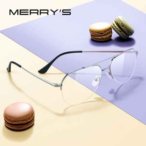 MERRYS DESIGN Classic Pilot Half Glasses Frame For Men Women Fashion Myopia Prescription Glasses Frames Optical Eyewear S2690 ► Photo 1/6