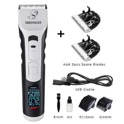 Professional Pet Clipper Rechargeable Dog Hair Trimmer Grooming Pets Cat Shaver Electric Scissors Mower LCD Show Haircut Machine ► Photo 1/6
