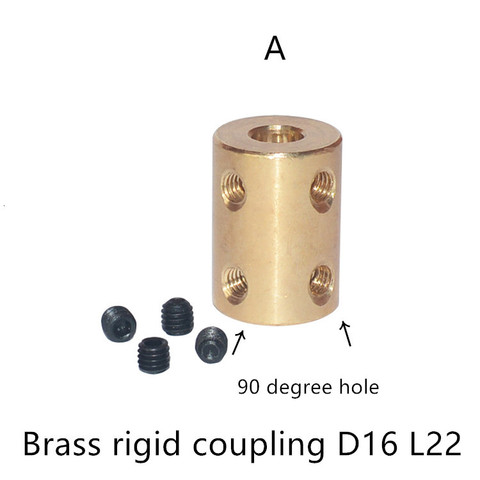 GKTOOLS D16L22 Brass Copper Shaft Motor Rigid Couplings RC Airplane Model Motor Shaft Brass Coupler Rigid Motor Connector ► Photo 1/6