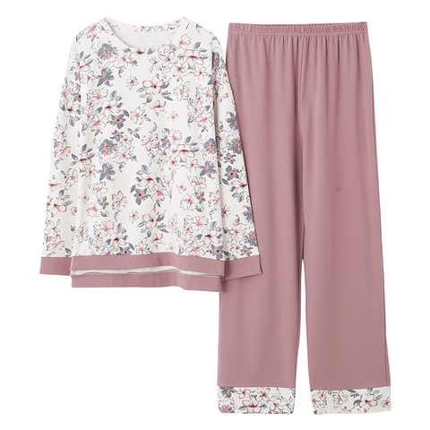Autumn Cotton Women Pajamas Long Sleeve Women's Pajama Set Print Plus Size 5XL Pijama Long Tops+Long Pants Two Piece Set Pyjamas ► Photo 1/5