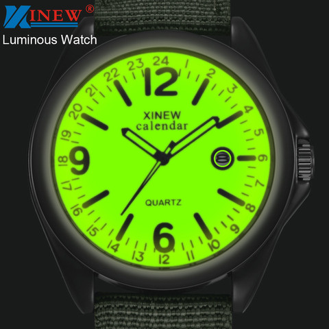 XINEW Men Watches Fashion Military Watches Men Glow Luminous Watch Nylon Strap Quartz Watches Men Sports Watches horloge man ► Photo 1/6