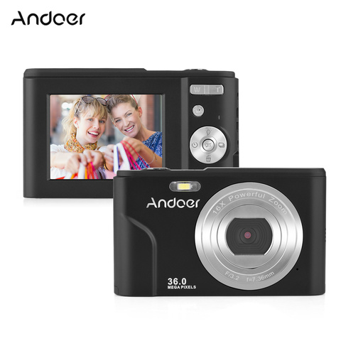 Andoer Digital Camera 36MP 1080P 2.4-inch IPS Screen 16X Self-Timer Face Detection Anti-shaking 2PCS Battery Strap Carry Pouch ► Photo 1/6